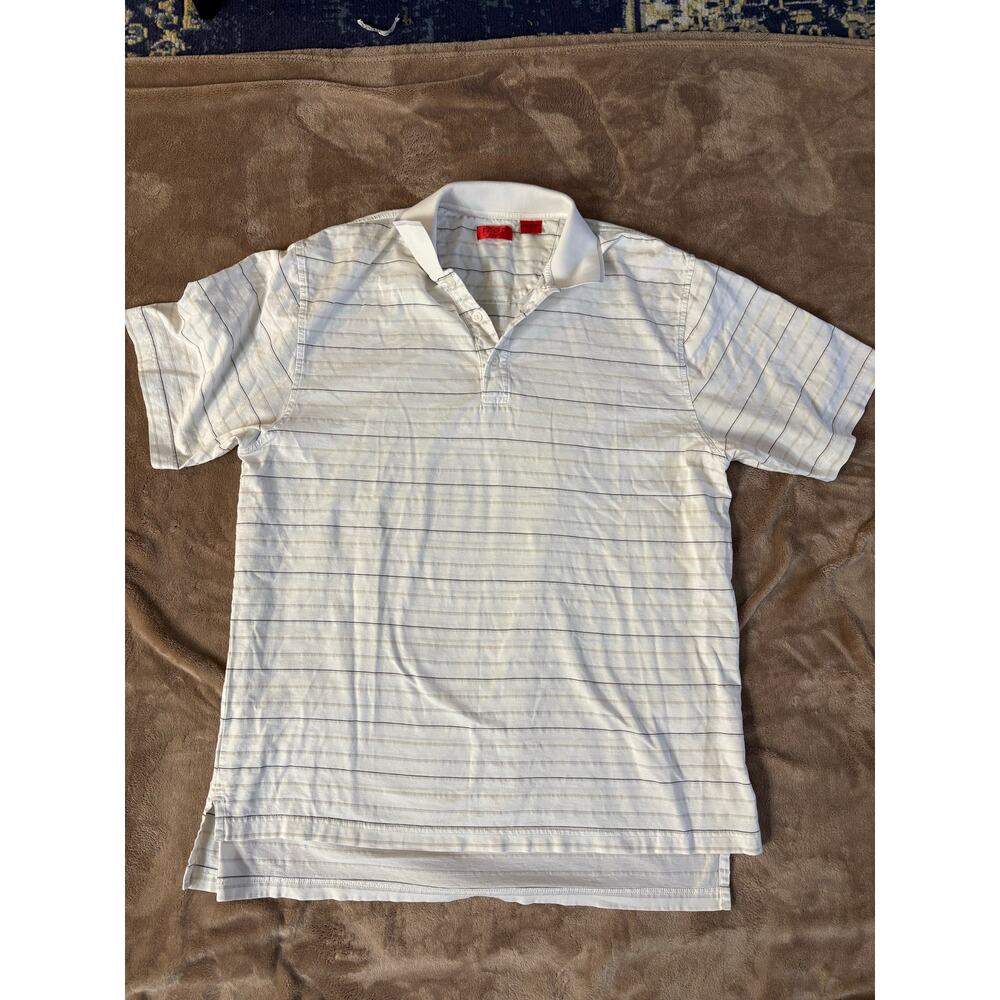 IZOD GOLF Polo Short Sleeve Shirt Striped Men’s Large w Flaw